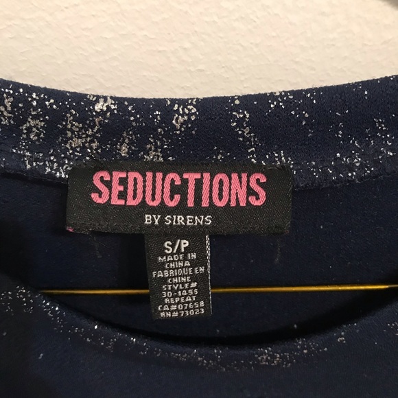 Little short sleeves navy and sparkly silver dress - Picture 4 of 4